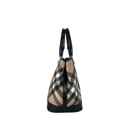 BURBERRY Check Handbag Beige Vintage y44p83