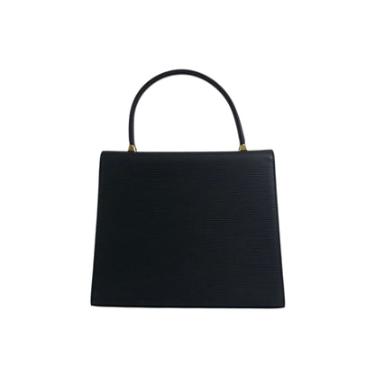 LOUIS VUITTON Epi Turn Lock Handbag Black Vintage u8cniv