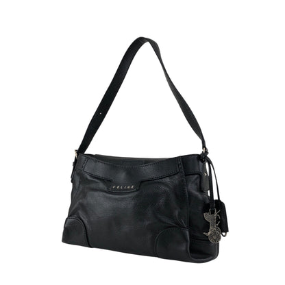 CELINE Horse Carriage Shoulder bag Black Vintage 6inwsp