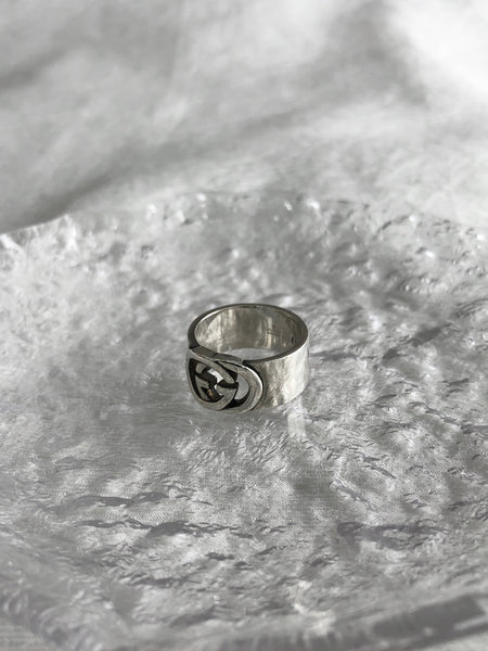 GUCCI Interlocking SILVER925 Ring Silver Vintage bcb788
