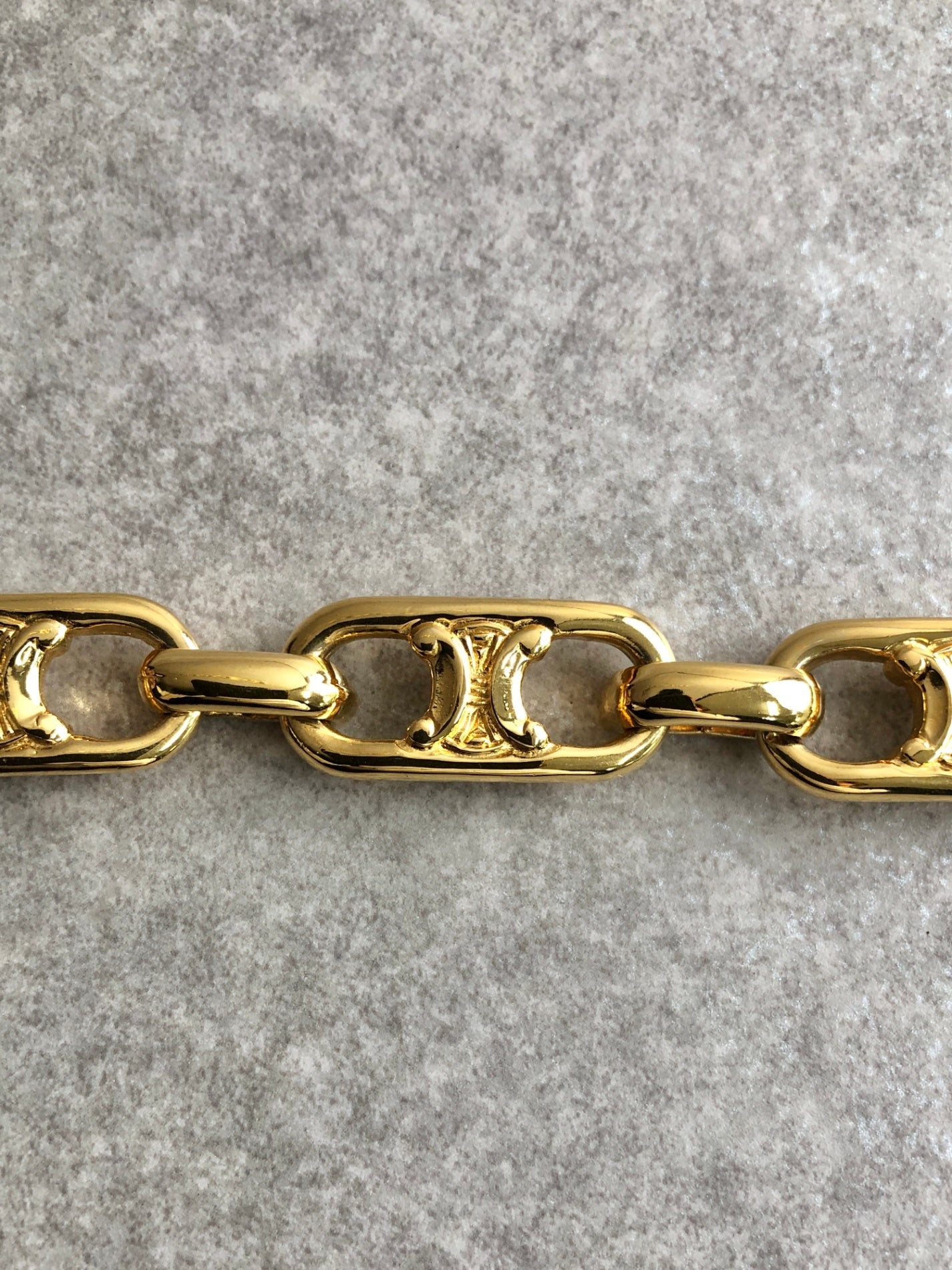 CELINE Blason Bracelet Gold Vintage pjp77c