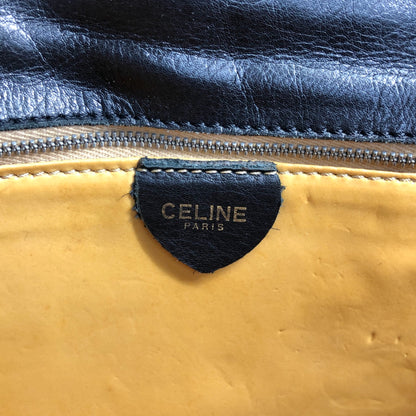 CELINE Blason Crossbody Shoulder bag Black Vintage byue3n