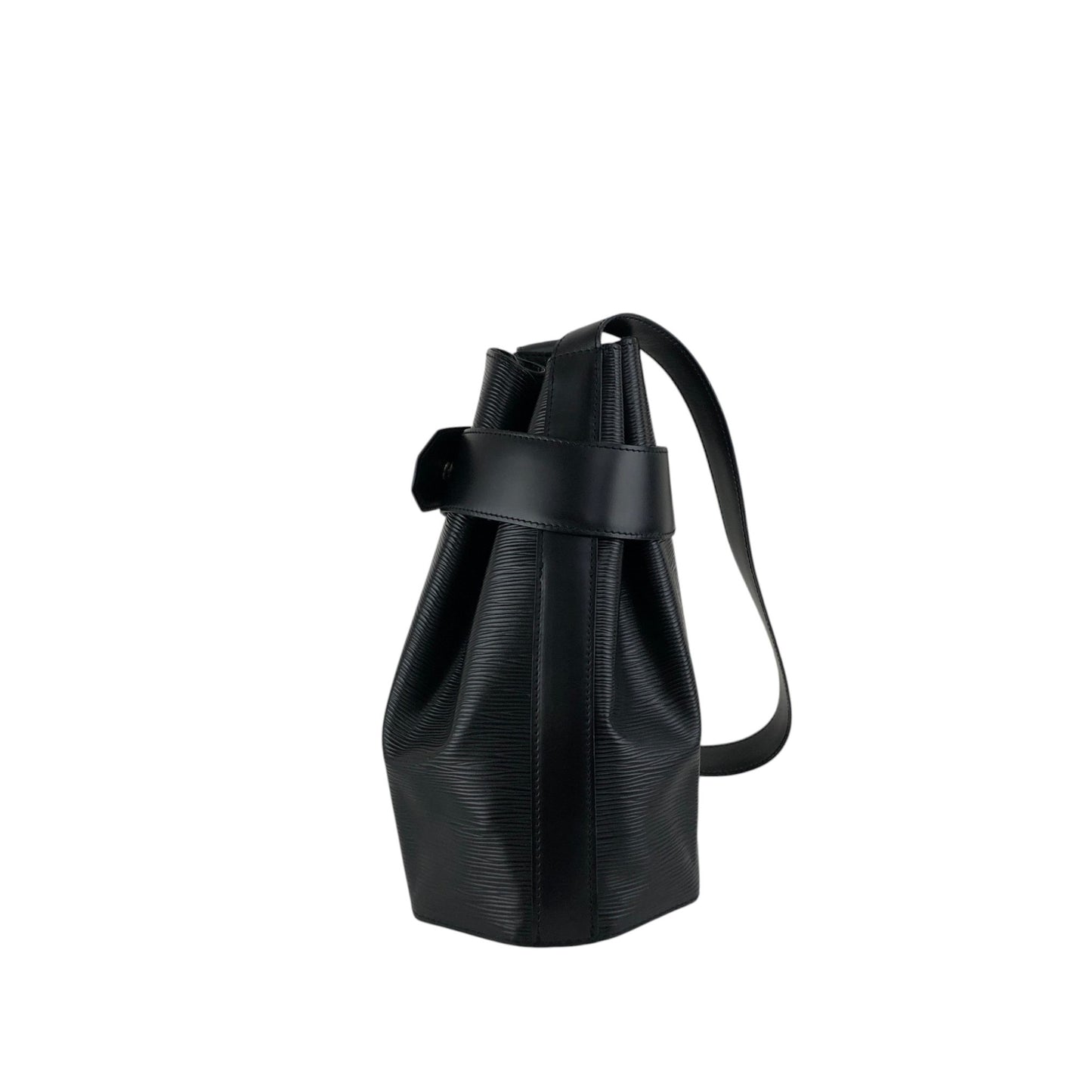 LOUIS VUITTON Epi Drawstring Shoulder bag Black Vintage 6ajzsh