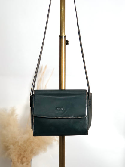 LOEWE Logo Embossed Shoulder bag Dark Green Vintage 583xh5