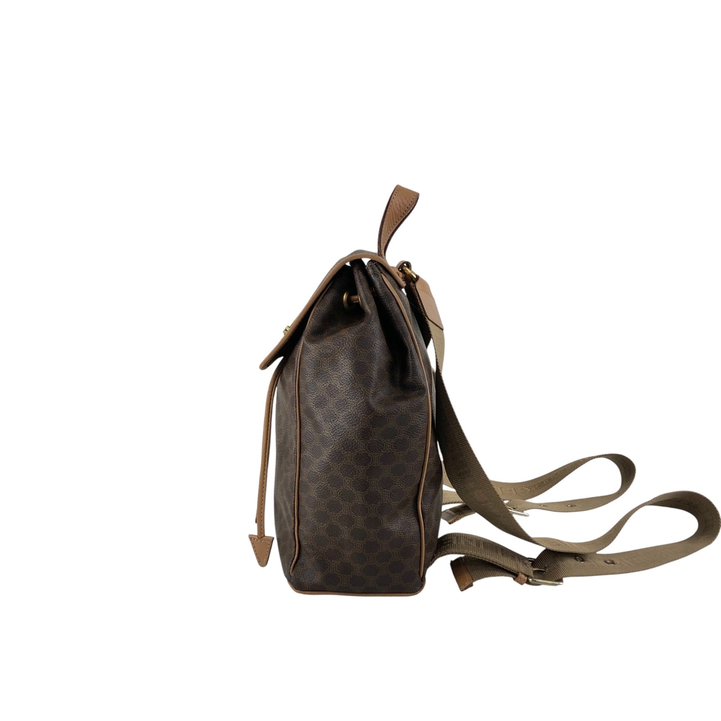 CELINE Macadam Gancini Backpack Brown Vintage jgndep