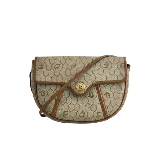 Christian Dior Honeycomb Pattern Shoulder bag Beige Vintage bbirpg