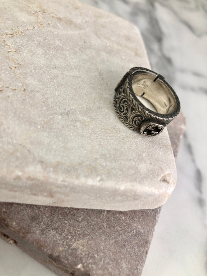 GUCCI Interlocking Ring Silver Vintage 4avugi