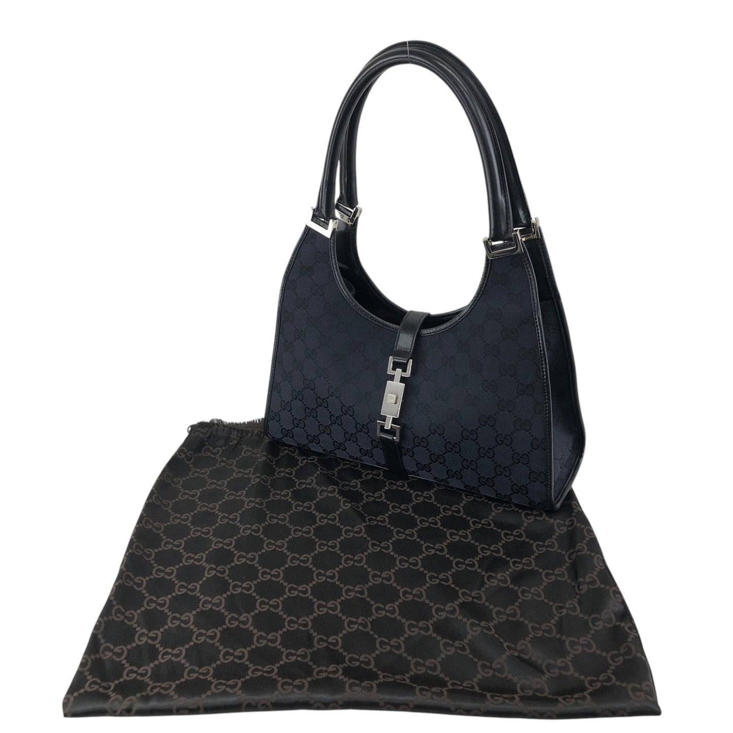 GUCCI Jackie Handbag Totebag Black Vintage xn56ma