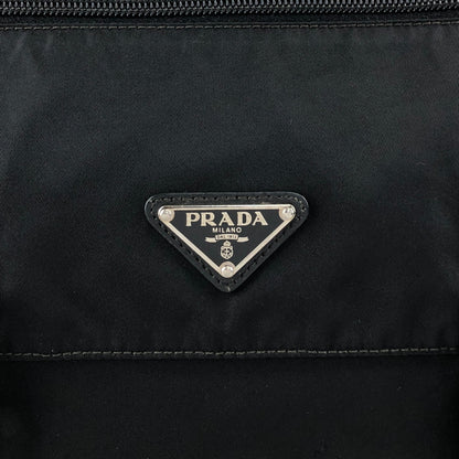 PRADA Tessueto Triangle Logo Shoulder bag Black Vintag vii5a2