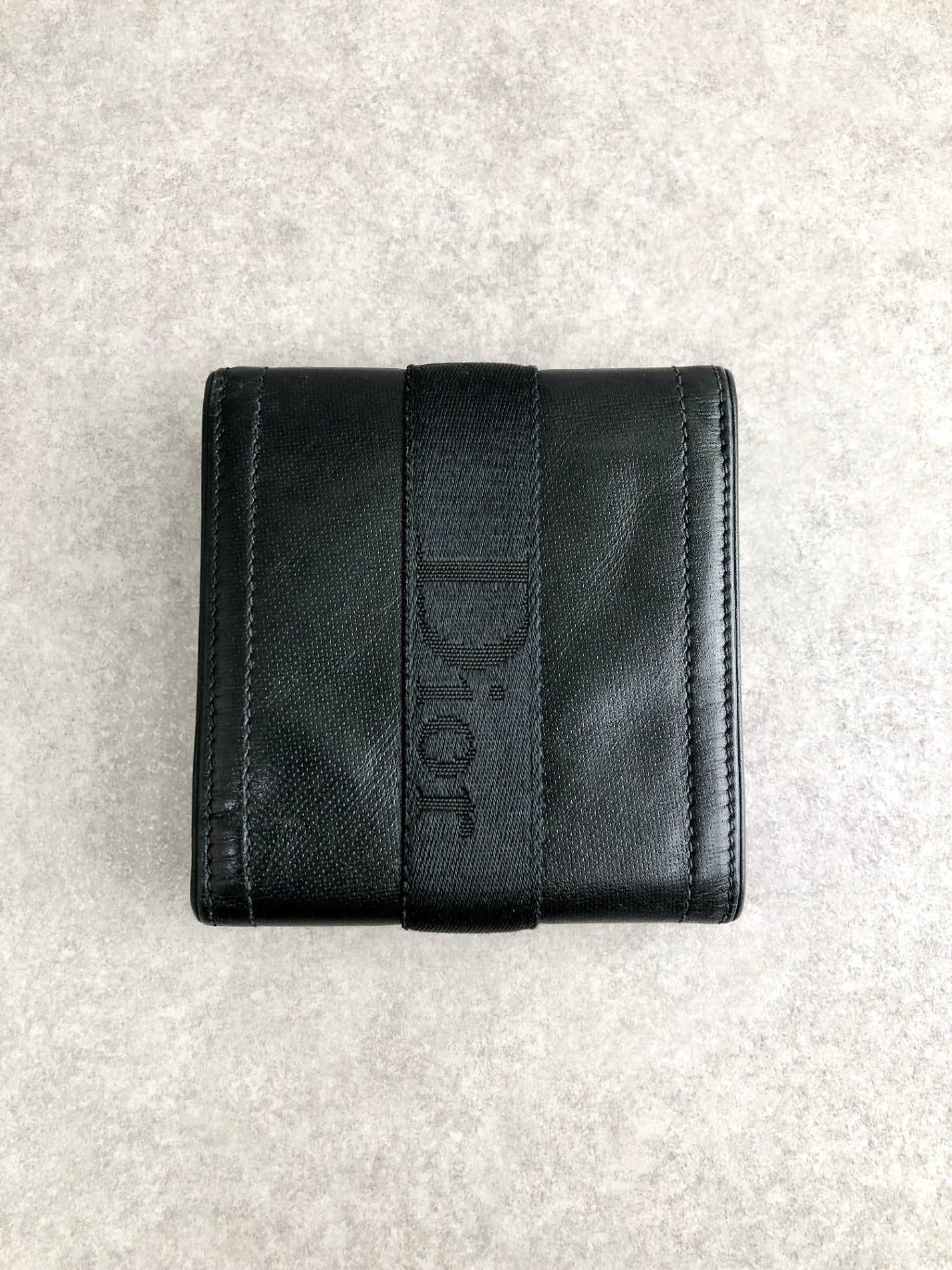 Christian Dior Logo Folded Wallet Black Vintage aps3wd