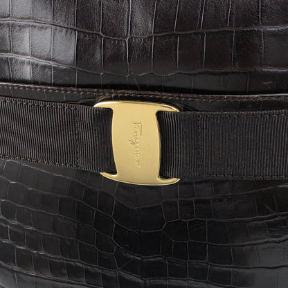 Salvatore Ferragamo Logo Shoulder bag Brown Vintage z3szbs