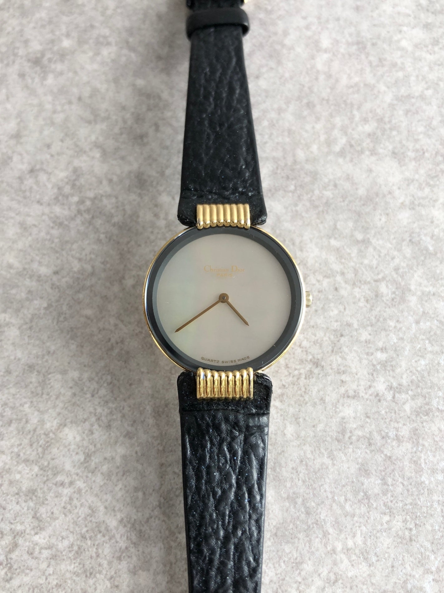 Christian Dior Quartz Watch Black Vintage ayfm3x