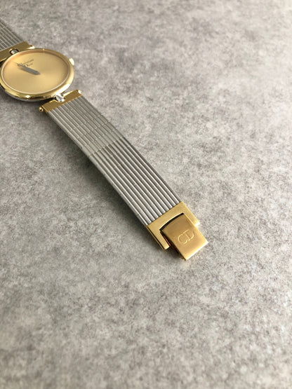 Christian Dior Logo Quartz Watch Silver 3026 Vintage sxevgu