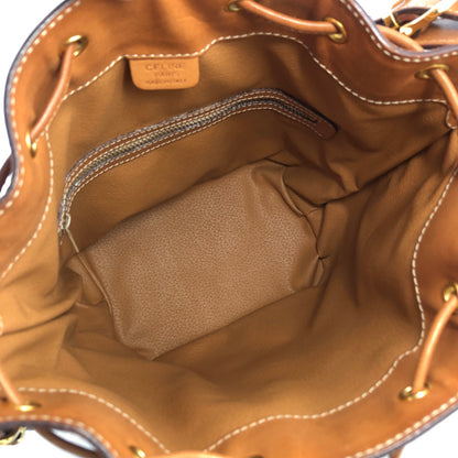 CELINE Macadam Blason Drawstring  Shoulder bag Brown Vintage vi7byb