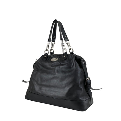 CELINE Triomphe Logo Handbag Black Vintage 5y5pjn