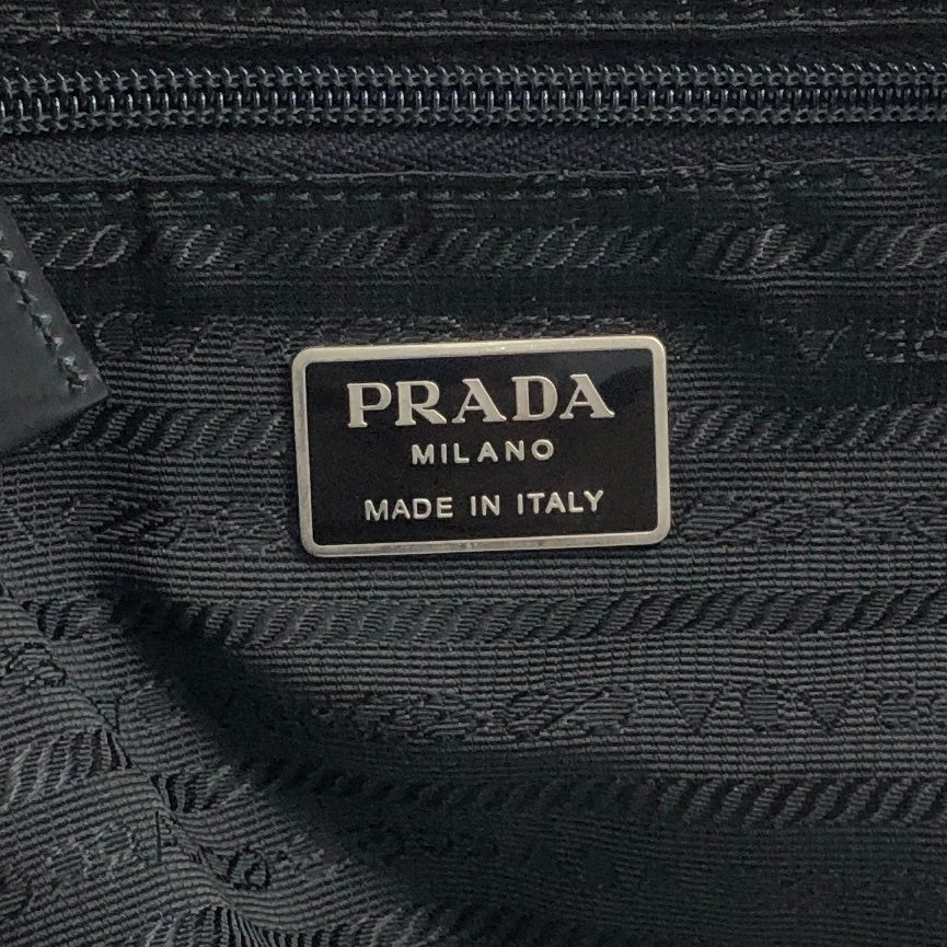 PRADA Triangle Logo Backpack Black Vintage mt3zax