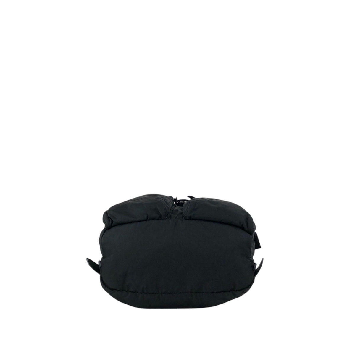 PRADA Tessuto Triangle Logo Double Pocket Backpack Black Vintage hspzjr