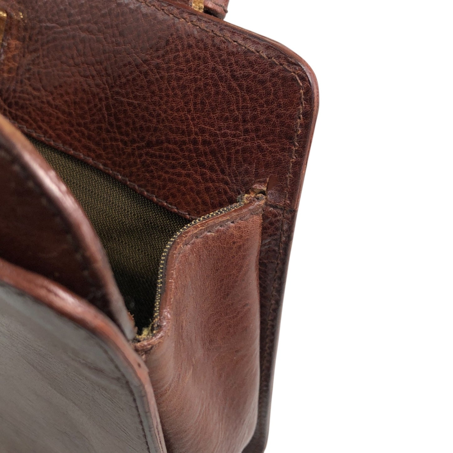 FENDI Logo Embossed Handbag Brown Vintage 8dvn7y