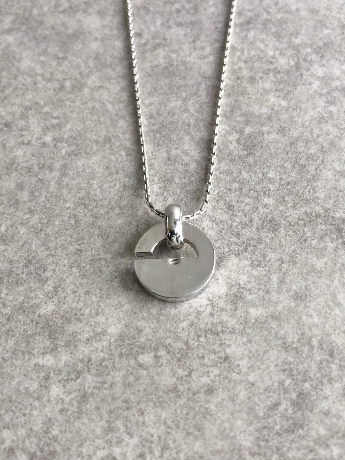 Christian Dior Logo Motif Necklace Silver Vintage vcvei6