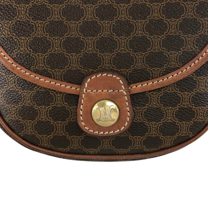 CELINE Macadam Triomphe Shoulder bag Brown Vintage hddfhp