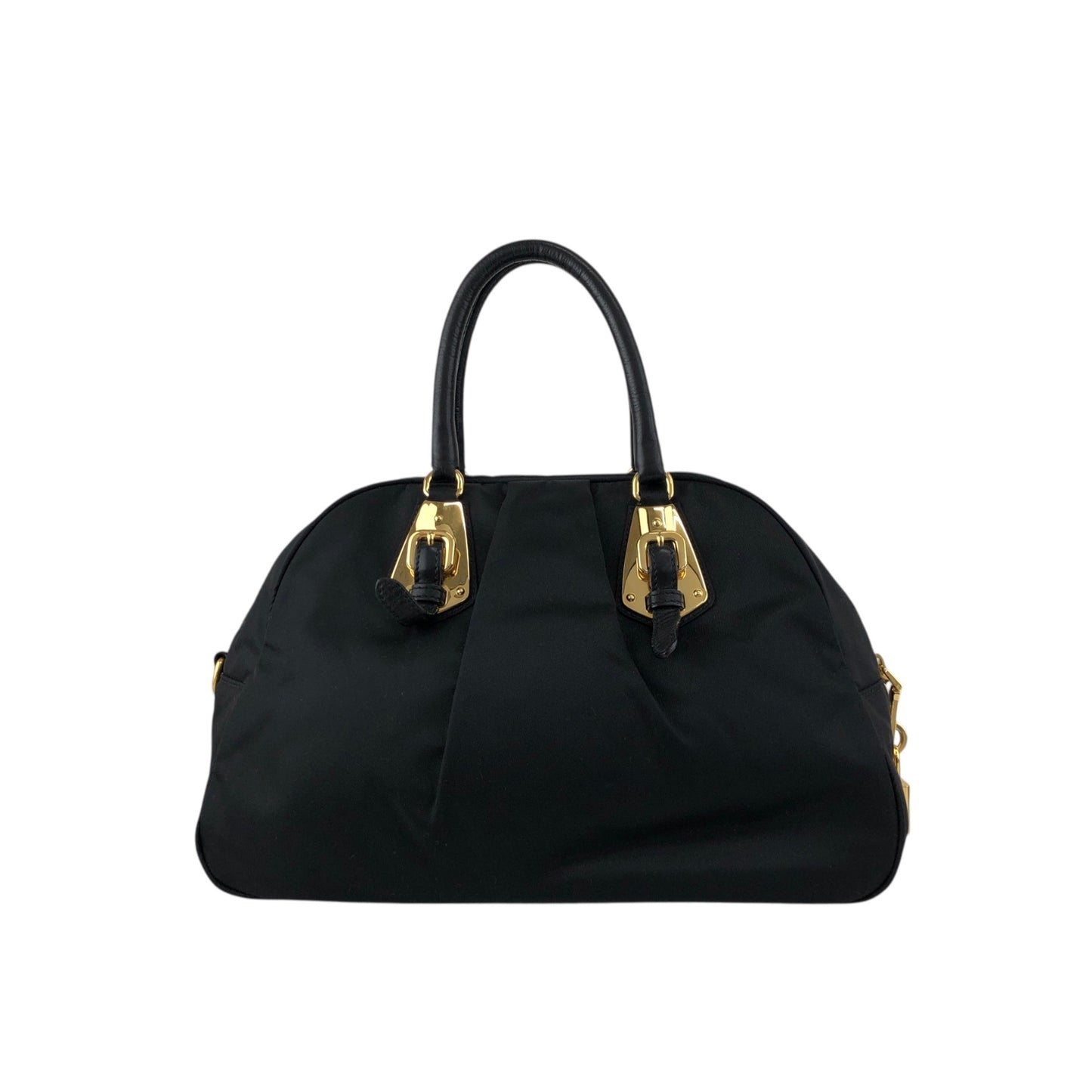 PRADA Logo Two-way Small Boston bag Shoulder bag Black Vintage is5a6n