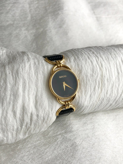 GUCCI Quartz Watch Black 6000L Vintage yav34a