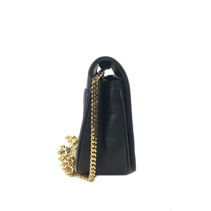 CELINE Triomphe Flap Chain Shoulder Leather Shoulder bag Black Vintage grdgz7