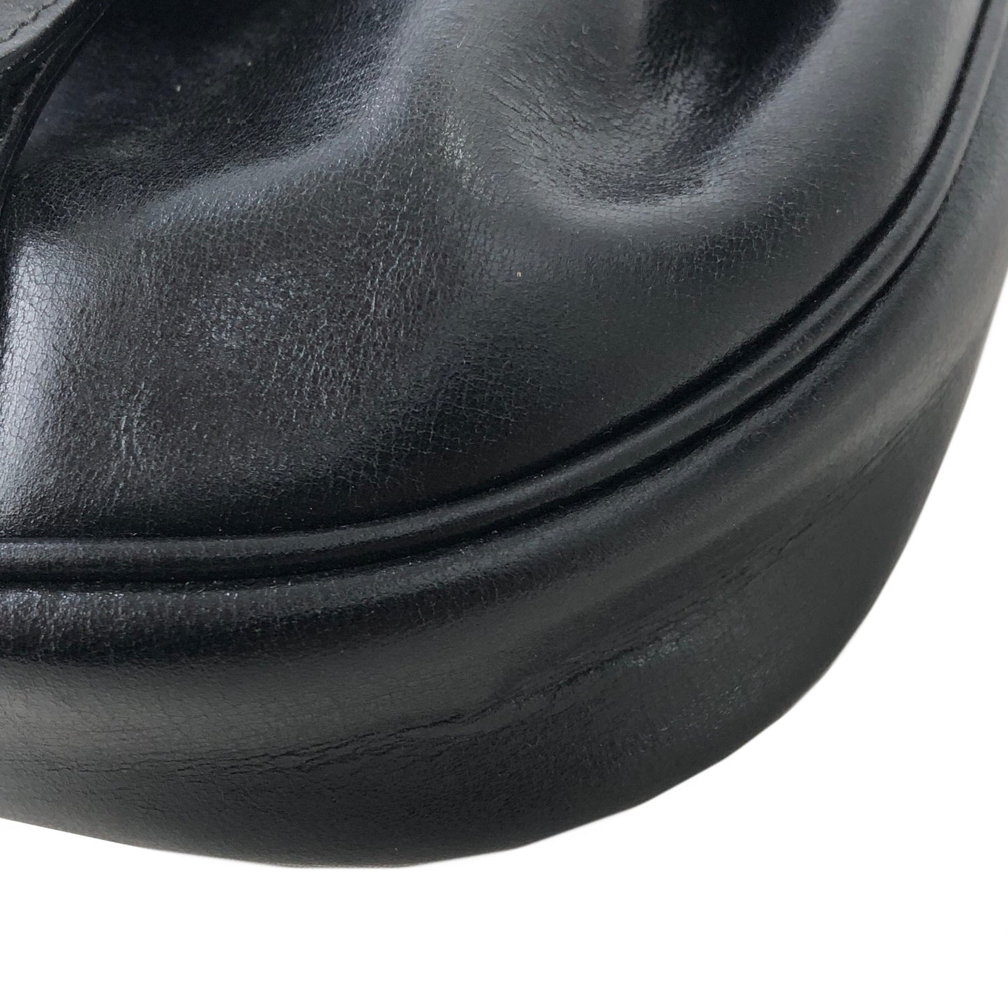 CELINE Triomphe Leather Round Small Crossbody Shoulder bag Black Vintage xkurbg