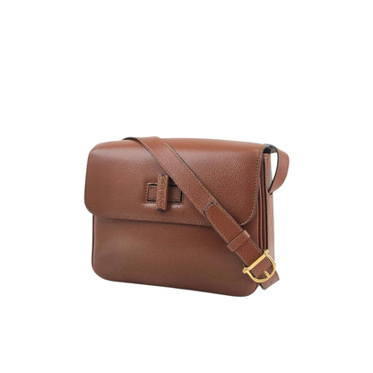 CELINE Turn Lock Shoulder bag Brown Vintage hdtdu2