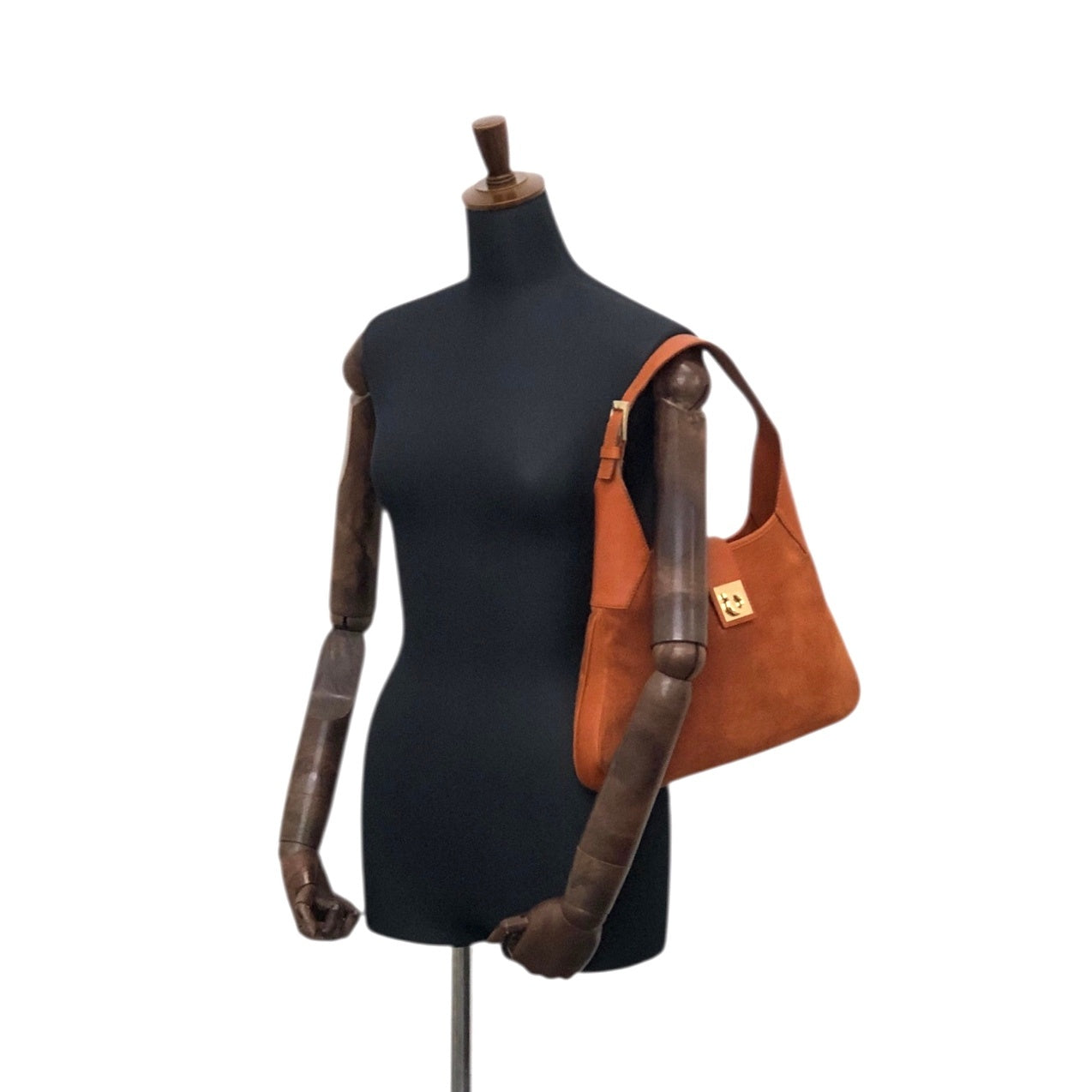 Salvatore Ferragamo Gancini Shoulder bag Brown Vintage dgh7fy