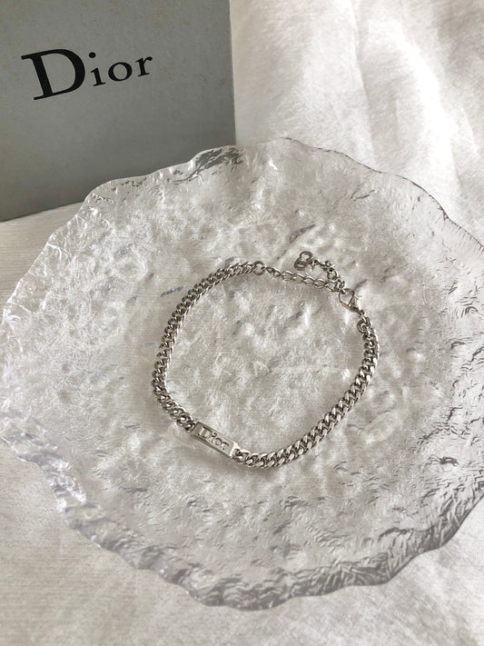 Christian Dior Logo Motif Bracelet Silver Vintage 6fdsgx