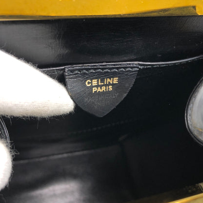 CELINE Metal Clasp Handbag Black Vintage sip54y