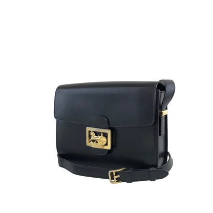 CELINE Horse Carriage Shoulder bag Black Vintage  ic2bg7