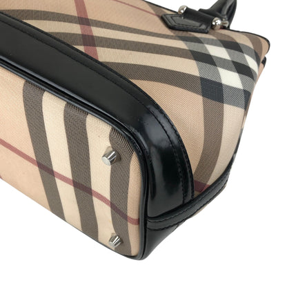 BURBERRY Check Handbag Beige Vintage y44p83