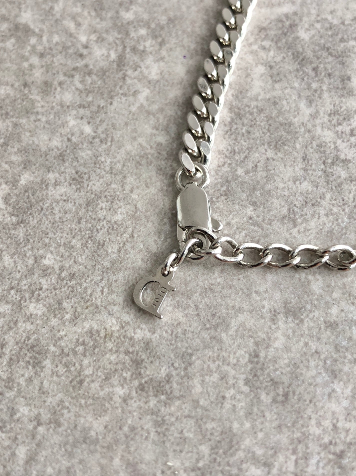 Christian Dior Logo Motif Bracelet Silver Vintage mmj7ua