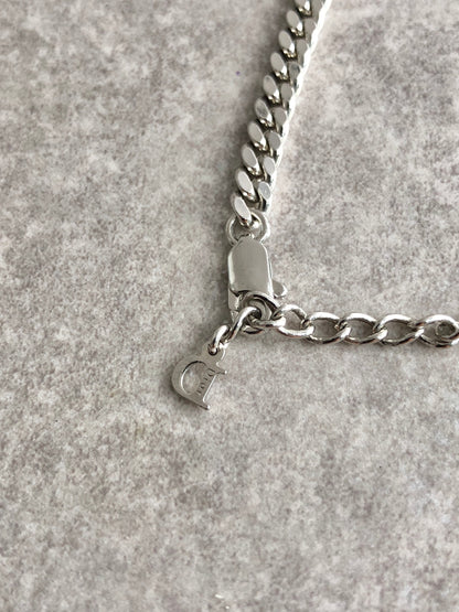Christian Dior Logo Motif Bracelet Silver Vintage mmj7ua