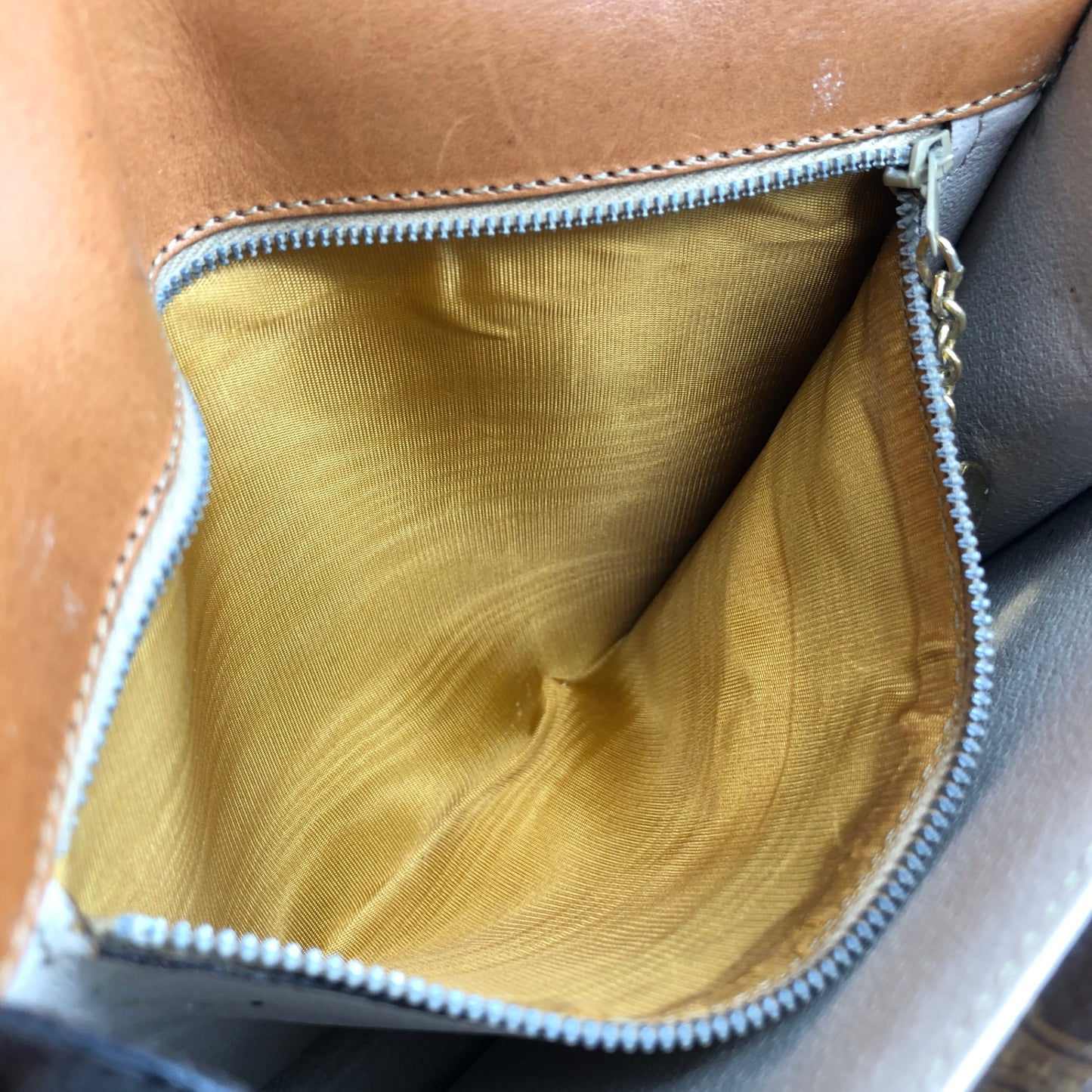 CELINE Macadam Horse Bit Double Flap Top Handle Handbag Brown Vintage 6caaii