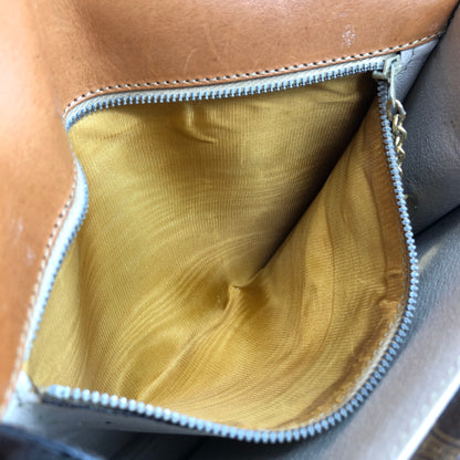 CELINE Macadam Horse Bit Double Flap Top Handle Handbag Brown Vintage 6caaii