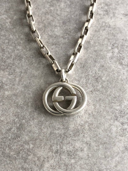 GUCCI Interlocking Bracelet Silver Vintage 3bmt2w