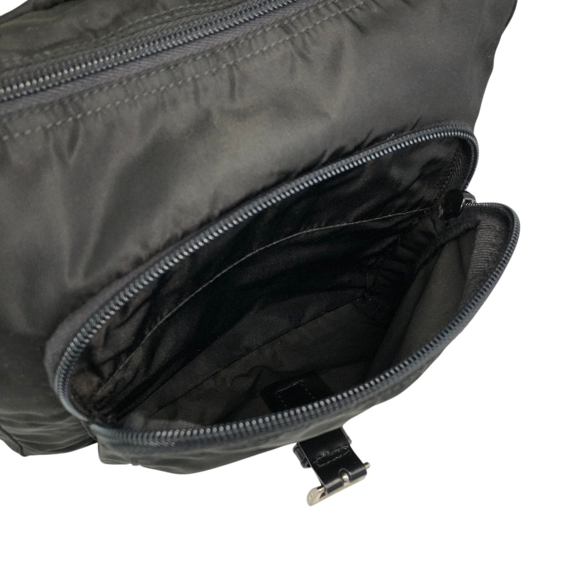 PRADA Tessuto Triangle Logo Shoulder bag Black Vintage p4wsch