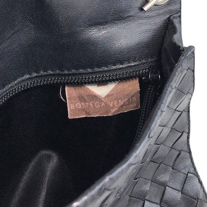 Bottega Veneta Intrecciato Turn Lock Shoulder bag Black Vintage jk5whm