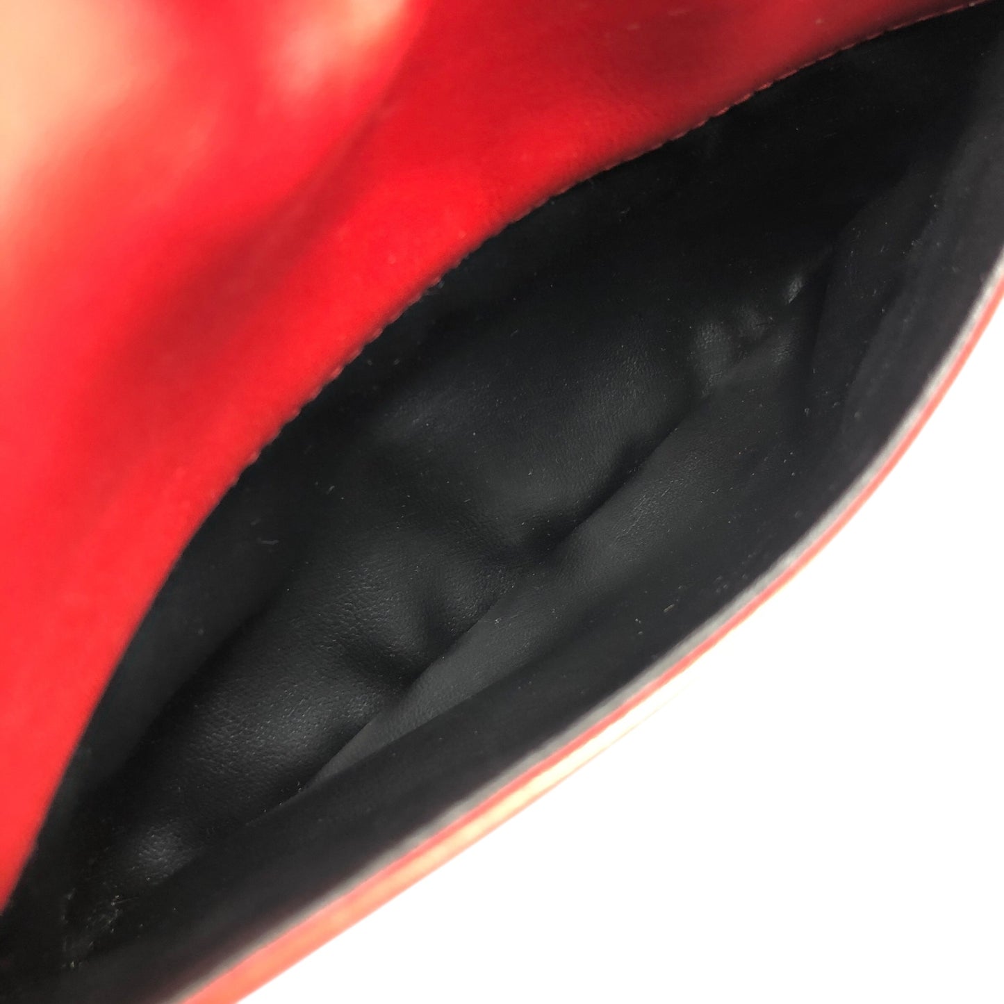 CELINE Triomphe Stitch Chain Shoulder bag Red Vintage 2vaduu