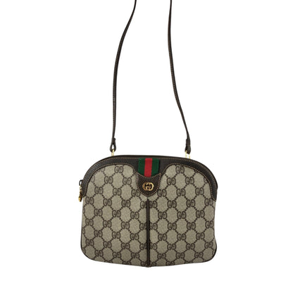 GUCCI Sherry Line GG Logo Shoulder bag Brown Vintage xif7sk