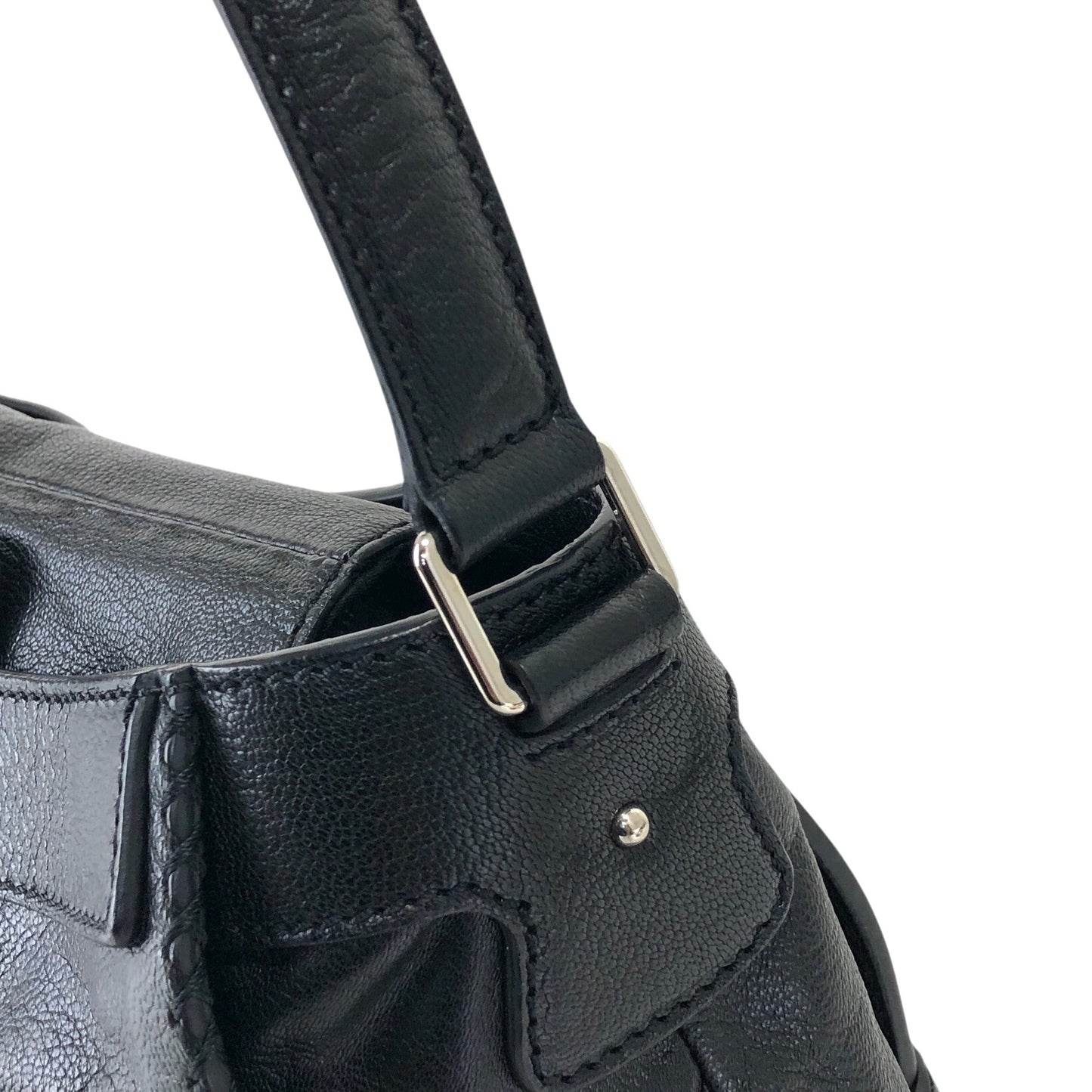 CELINE Logo Shoulder bag Hobobag Black Vintage b8ejp4