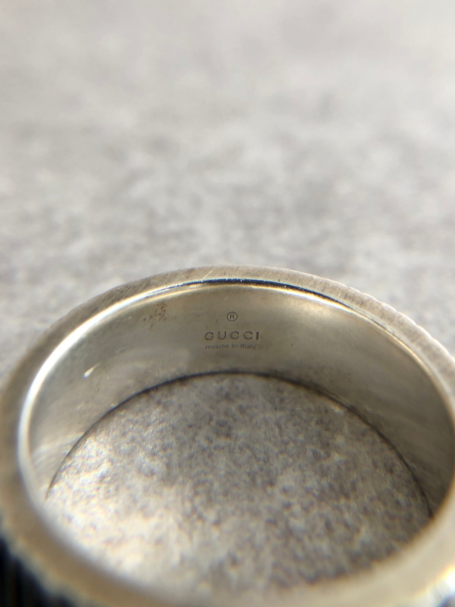 GUCCI Logo Motif SILVER925 Ring Silver Vintage a7z2xk