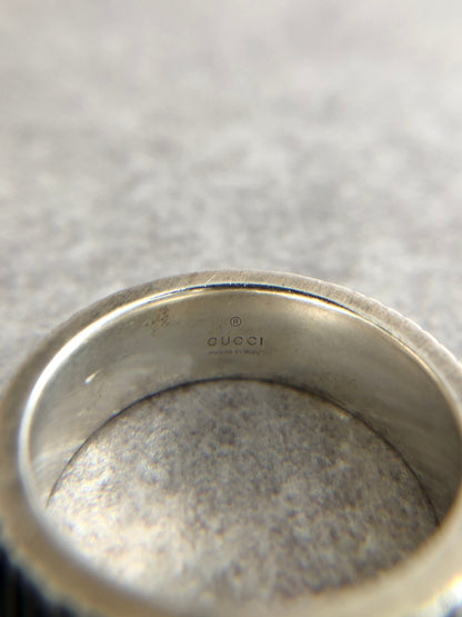 GUCCI Logo Motif SILVER925 Ring Silver Vintage a7z2xk