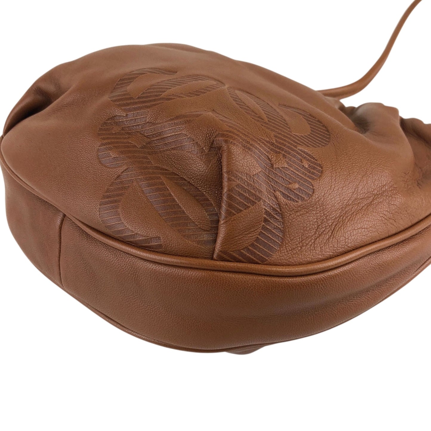 LOEWE Anagram Drawstring Shoulder bag Brown Vintage fzwga5