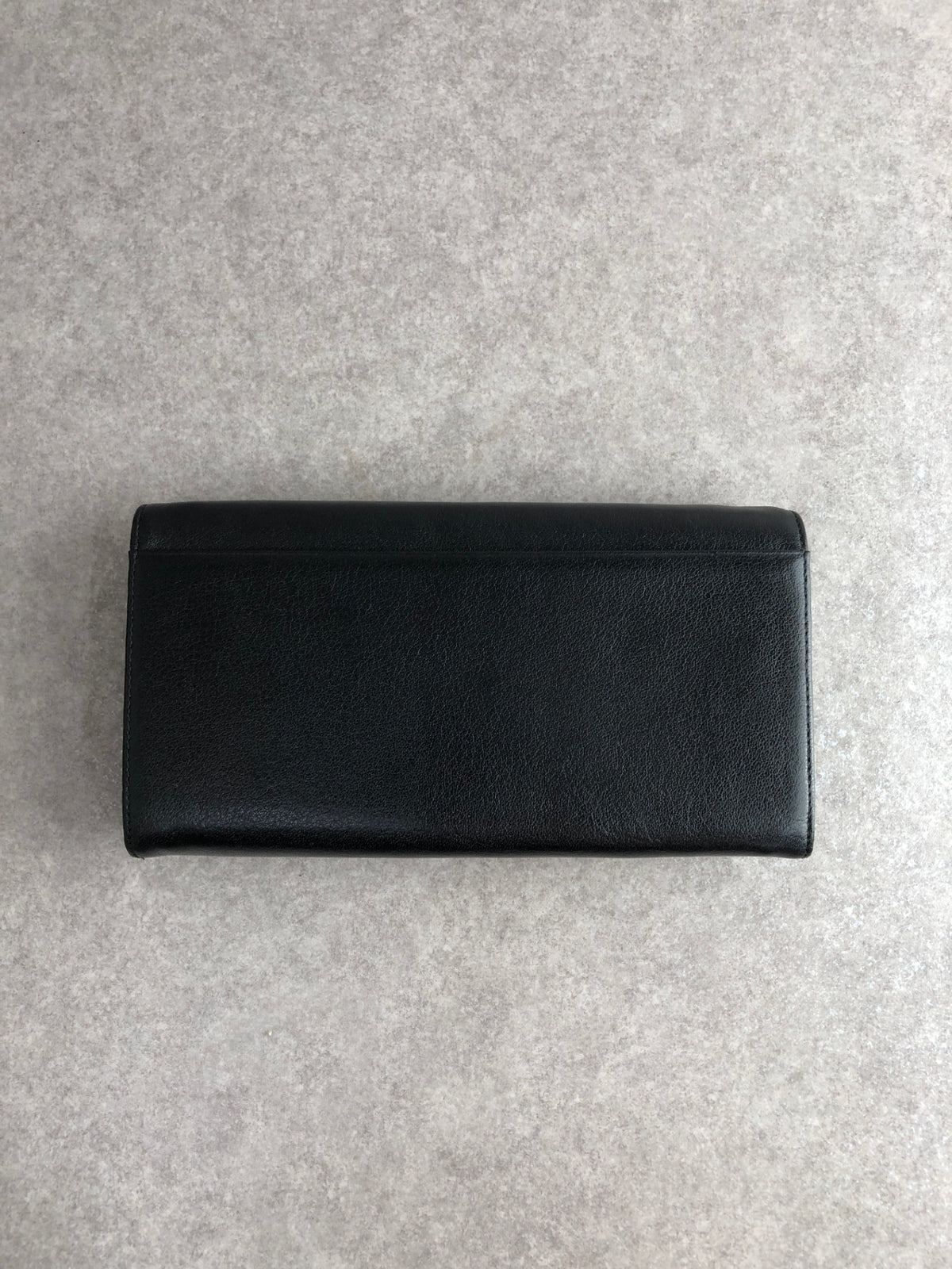 Yves Saint Laurent YSL Logo Long Wallet Black Vintage eh7xmb