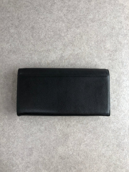 Yves Saint Laurent YSL Logo Long Wallet Black Vintage eh7xmb