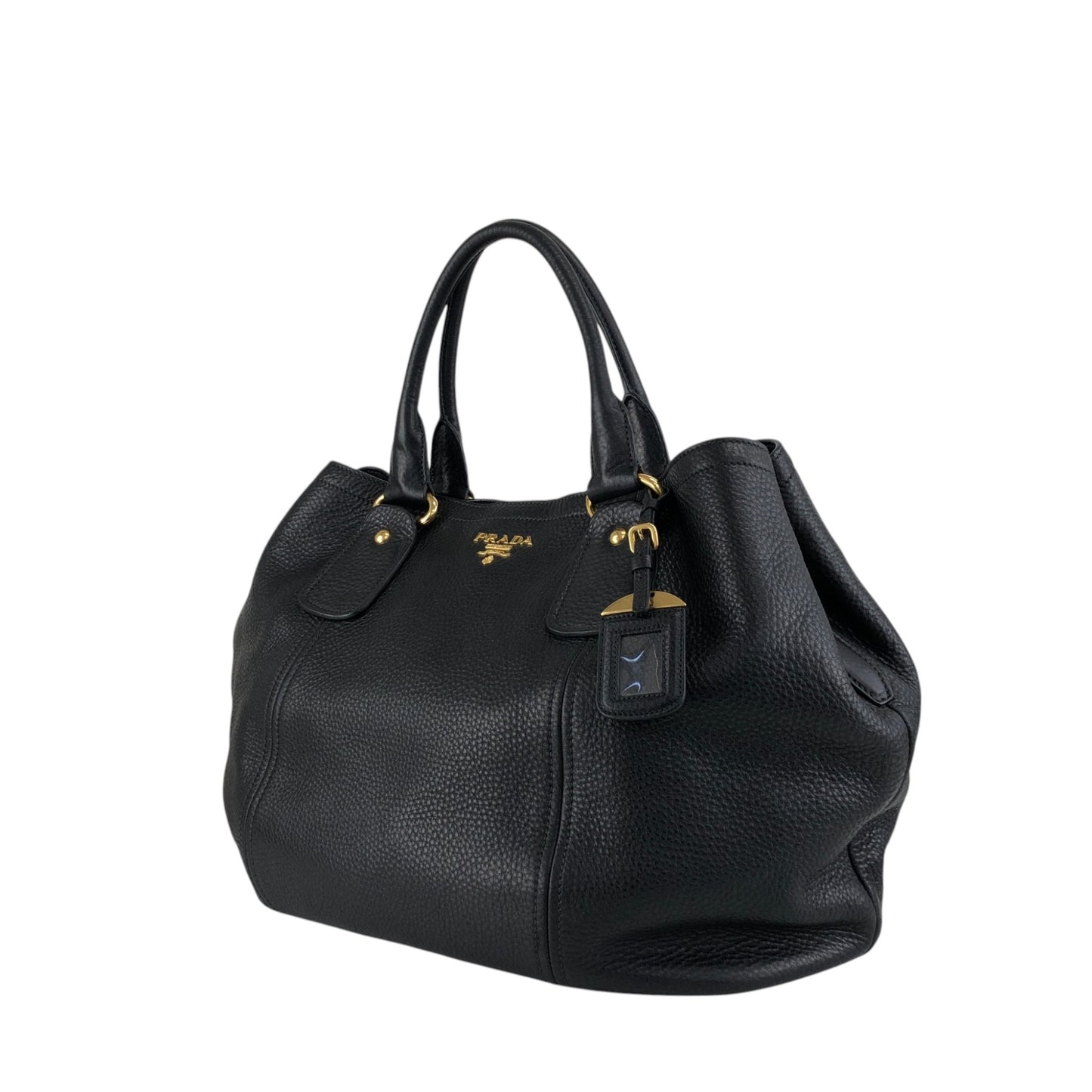 PRADA Logo Two-way Handbag Shoulder bag Black Vintage 5umuja